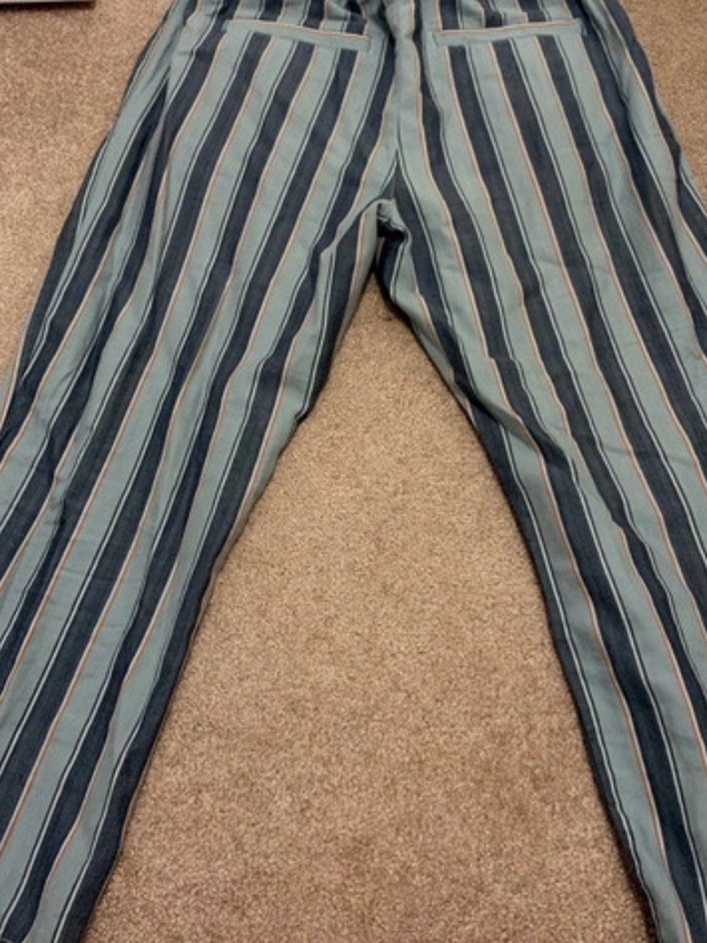 Free People Vertical Stripe Wide-Leg Tie-Waist Pants - Blue/Gray - Picture 3 of 6
